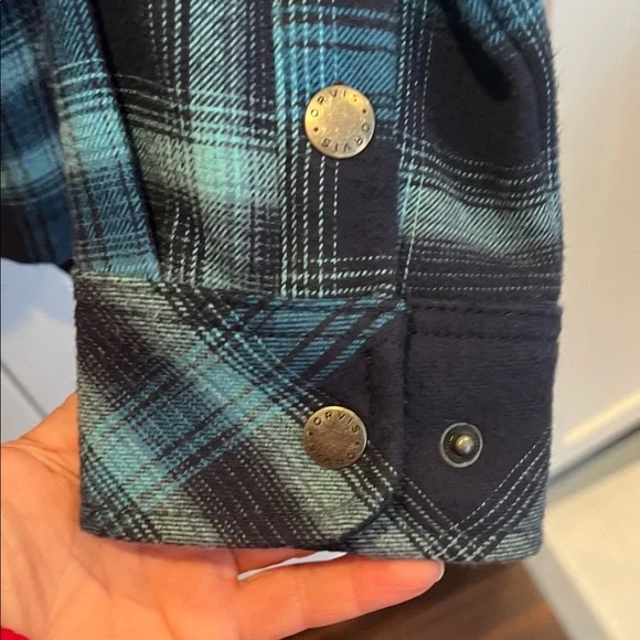 Orvis Orvis Navy and Teal Blue Flannel Shirt Lightweight Jackets Size L - Picture 4 of 7